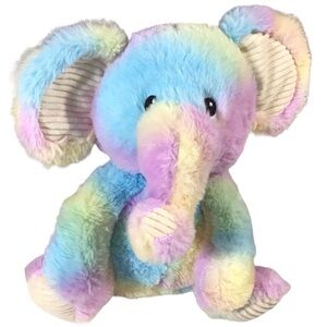 Spark Create Elephant Stuffed Animal Plush Pastel Tie Dye Embroidered Activity